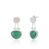 Elegant Green Onyx Silver Earrings - Image 3
