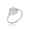Sterling Silver Ring with Faceted Gemstone ? Available in Moonstone and Green Onyx - Image 2