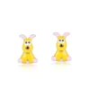 Cute and Colorful Yellow Bunny Stud Silver Earrings - Image 4