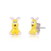 Cute and Colorful Yellow Bunny Stud Silver Earrings