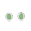 Green Gemstone Stud Silver Earrings - Image 2