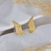 Gold Angel Wing Silver Earrings For Her - Image 3