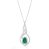 Curved Pendant Onyx Necklace Green Stone