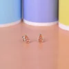 Teardrop Stud Silver Earrings - Image 3
