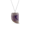 Purple Agate Unique Shape Silver Necklace