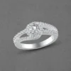 American Diamond Round Solitaire Silver Ring - Image 4