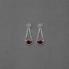 Natural Garnet Gemstone Dangle Earrings - Image 4