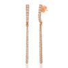 Rose Gold Dangle Linear Bar Earrings