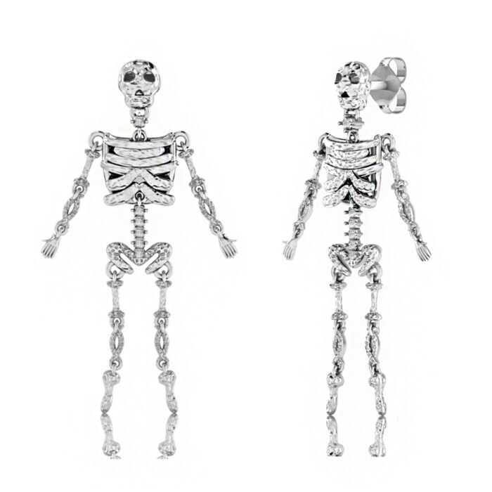 Silver Skeleton Earrings