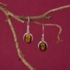 Tiger Eye Gemstone Embedded Dangle Earrings - Image 2