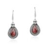 Garnet Gemstone Embedded Dangle Earrings