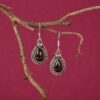 Garnet Gemstone Embedded Dangle Earrings - Image 2