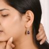 Garnet Gemstone Embedded Dangle Earrings - Image 4