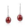 Dangle Earrings Nested with Garnet Gemstone