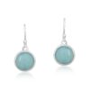 Aqua Chalcedony Gemstone Dangle Earrings