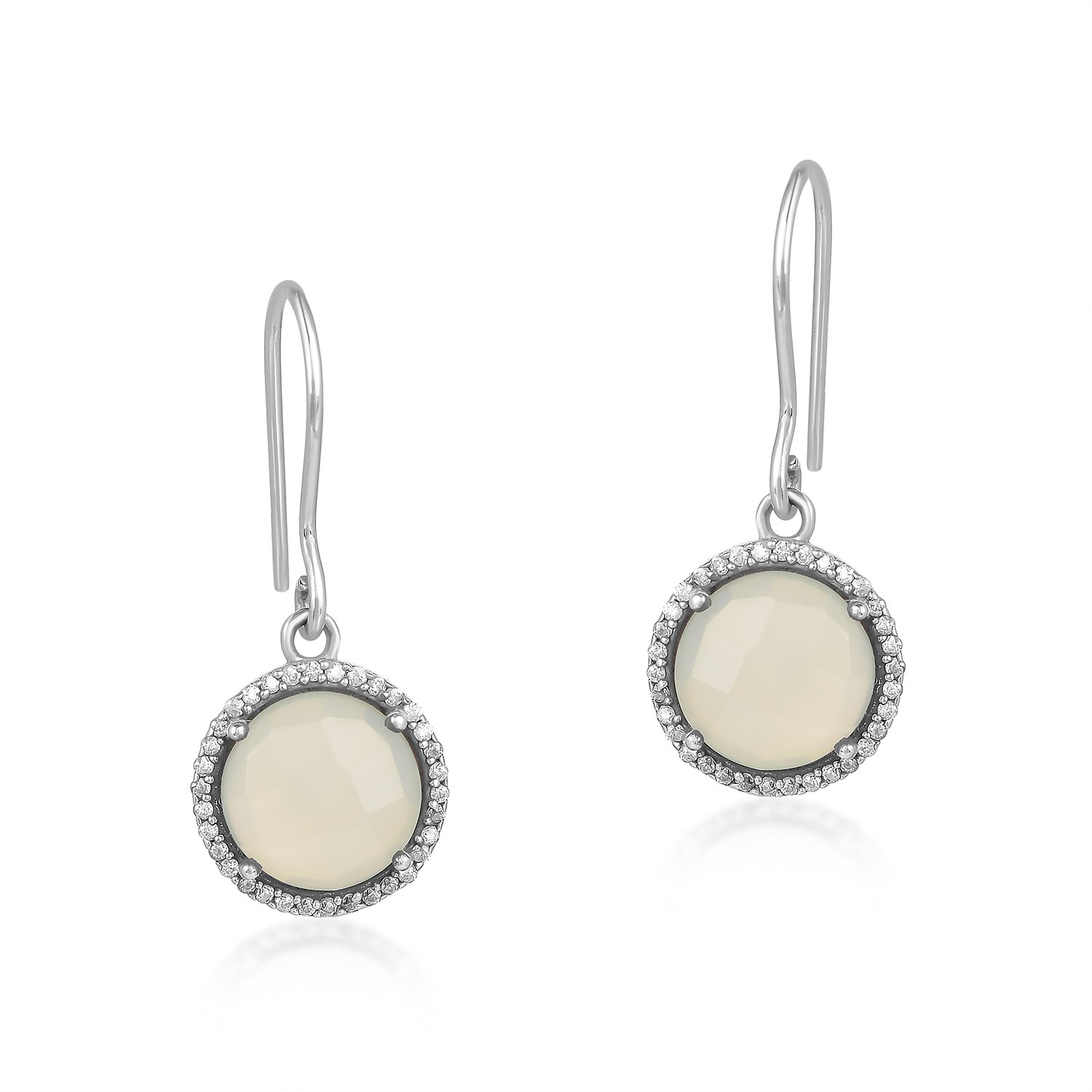 ER1180-SP-WHITE-CZ-CALCY-1.jpg Calcedony Gemstone Dangle Earrings - Image 1
