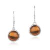 Tiger Eye Gemstone Embedded Dangle Earrings