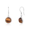 Tiger Eye Gemstone Embedded Dangle Earrings - Image 3