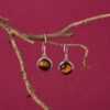 Tiger Eye Gemstone Embedded Dangle Earrings - Image 2