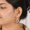 Black Spinel Gemstone Embedded Dangle Earrings - Image 5
