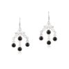 Black Spinel Gemstone Embedded Dangle Earrings