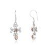 Grey Moonstone Gemstone Embedded Dangle Earrings - Image 2