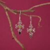 Peridot Garnet Gemstone Embedded Dangle Earrings - Image 3
