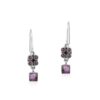 Amethyst Gemstone Embedded Dangle Earrings
