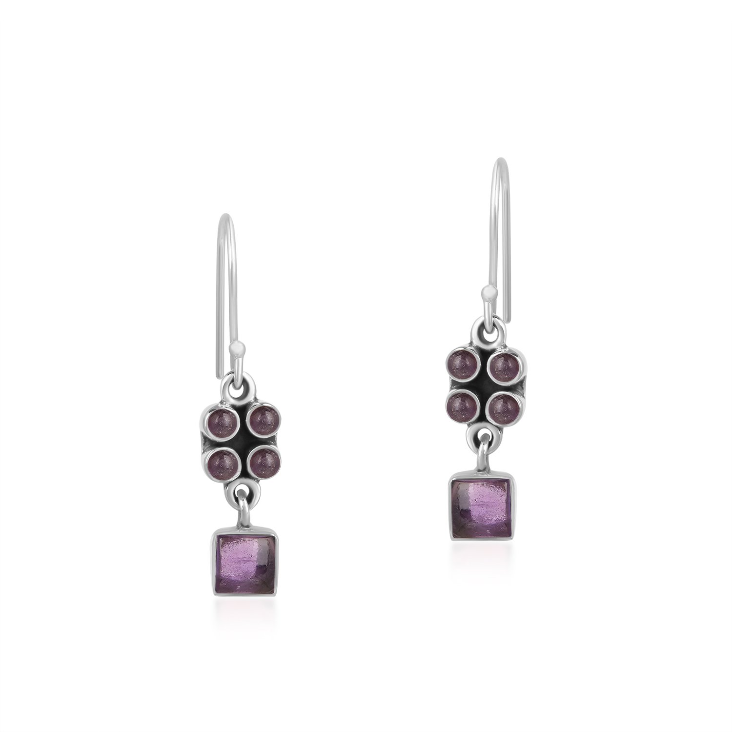 ER1187-SP-AMY-1.jpg Amethyst Gemstone Embedded Dangle Earrings - Image 1