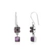 Amethyst Gemstone Embedded Dangle Earrings - Image 2