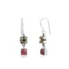 Peridot Garnet Gemstone Embedded Dangle Earrings - Image 2