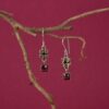 Peridot Garnet Gemstone Embedded Dangle Earrings - Image 3