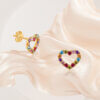 Rainbow Dot Studs Gold Filled Silver Earrings - Image 3