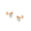 Royal Rose Gold Bow Pearl Stud Silver Earrings - Image 4