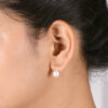 Minimalist Pearl Sterling Silver Stud Earrings - Image 5