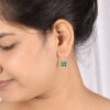 Four Light Green Leaf Clover Earrings - Image 4
