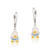 Duck Drop Dangle Silver Earrings