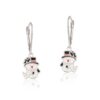 Festive Snowman Dangling Earrings - Sterling Silver with Enamel Accents - Image 2