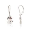 Festive Snowman Dangling Earrings - Sterling Silver with Enamel Accents