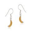 Banana Charm Silver Earrings for Playful Style