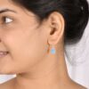 Small Smiley Flower Dangle Silver Earrings - Image 2