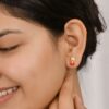 Adorable Princess Enamel Stud Silver Earrings - Image 4