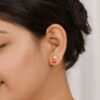 Adorable Princess Enamel Stud Silver Earrings - Image 2