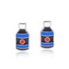 Sterling Silver Medical Bottle Stud Earrings with Blue, Black, and Red Enamel Accents - Image 4