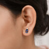 Sterling Silver Medical Bottle Stud Earrings with Blue, Black, and Red Enamel Accents - Image 2