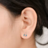 Bee Stud Silver Earrings with Enamel Accents - Image 2