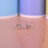 Elephant Silver Stud Earrings with Orange Enamel - Image 2