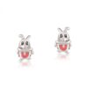 Adorable Bunny Skull-Themed Sterling Silver Stud Earrings with Enamel Detailing ? Unique and Playful Jewelry for Everyday Wear