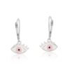Sterling Silver Evil Eye Dangling Earrings with Enamel Accents - Image 2