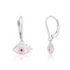 Sterling Silver Evil Eye Dangling Earrings with Enamel Accents